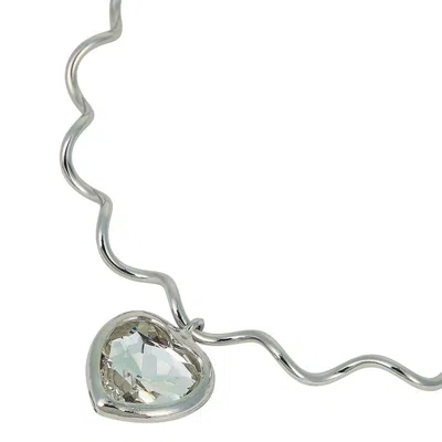 Sohi Women's The Coil-coeur Collar Necklace - Chrome Silver In Metallic