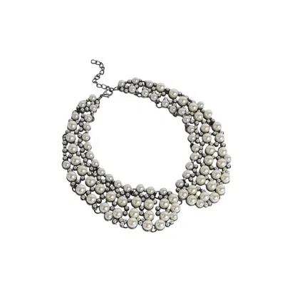Sohi Women's The Collar Statement Necklace In White