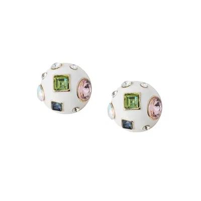 Sohi Women's The Cora Stud Earrings In White