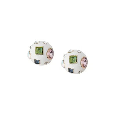 Sohi Women's The Cora Stud Earrings In White