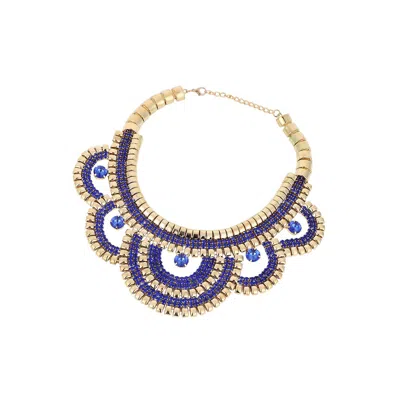 Sohi Women's The Corona Statement Necklace In Blue