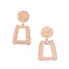 Sohi Women's The Corroded-quad Drop Earrings - Rose Gold In Pink