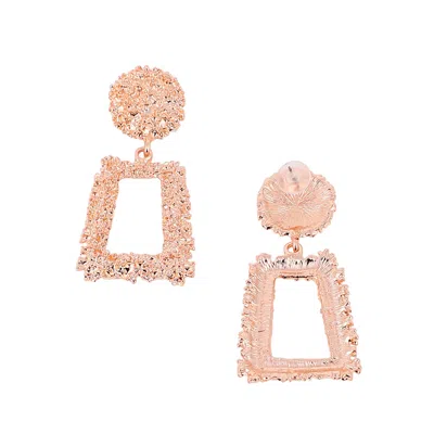 Sohi Women's The Corroded-quad Drop Earrings - Rose Gold In Pink