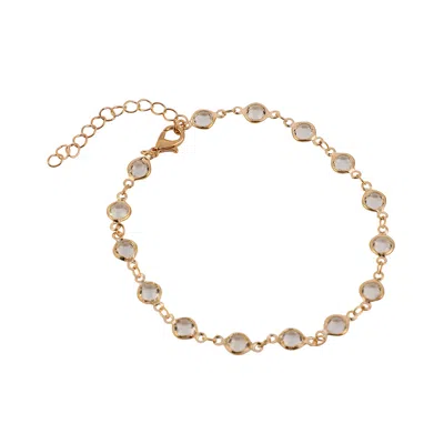 Sohi Women's The Cristal-link Chain Anklet - California Gold