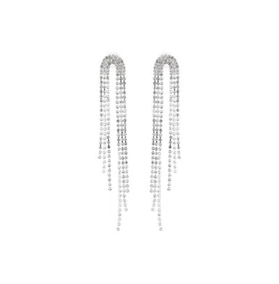 Sohi Women's The Cristallo Drop Earrings In Silver