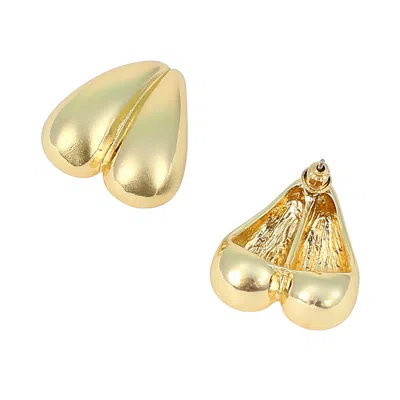 Sohi Women's The Droplet-heart Stud Earrings - California Gold