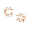 Sohi Women's The Enamel-coil Hoop Earrings - Chalk White & Rose Gold In Gold