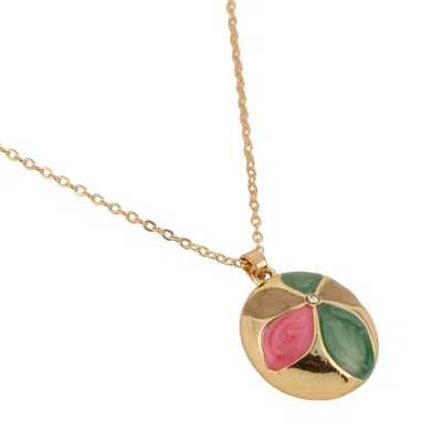 Sohi Women's The Enamel-holly Jewellery Set - California Gold In Brown