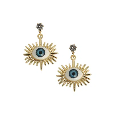 Sohi Women's The Evil Eye's Ray Drop Earrings In Gold