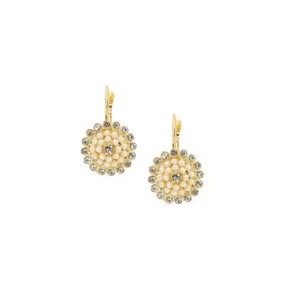 Sohi Women's The Floret Drop Earrings In White