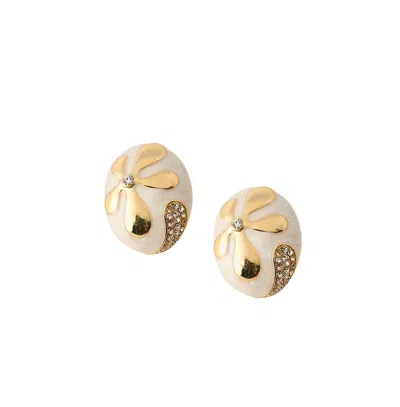 Sohi Women's The Florian Stud Earrings In White