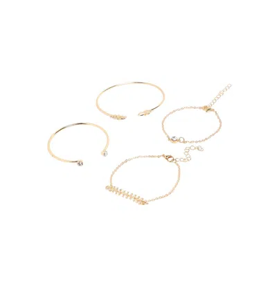 Sohi Women's The Foliage Multi-layer Bracelet In Gold