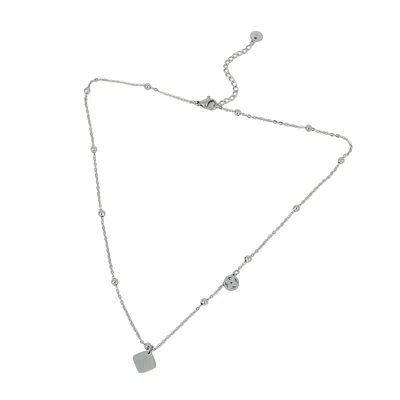 Sohi Women's The Giorno-clover Jewellery Set - Chrome Silver In Metallic