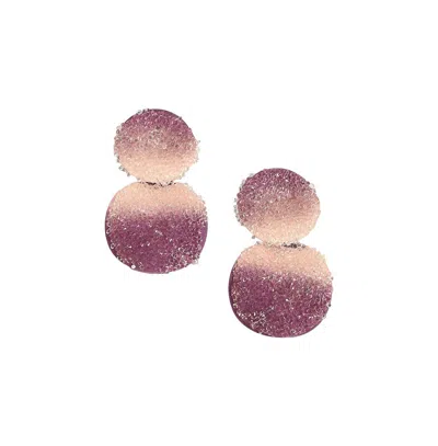 Sohi Women's The Glacier Circular Drop Earrings In Purple