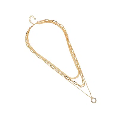 Sohi Women's The Halo Snakechain Multi-layer Necklace In Gold