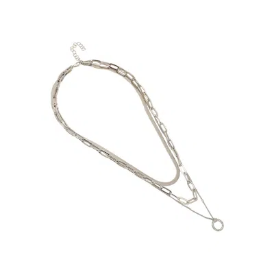 Sohi Women's The Halo Snakechain Multi-layer Necklace In Silver