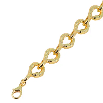 Sohi Women's The Hammered Orb-link Chain Bracelet - California Gold