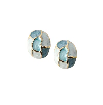 Sohi Women's The Hana Stud Earrings In Blue