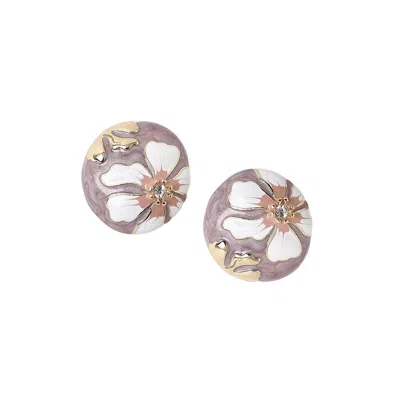 Sohi Women's The Hana Stud Earrings In Purple