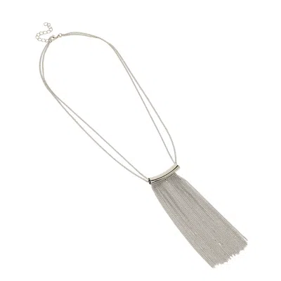 Sohi Women's The Hanging Chain Bar Lariat Necklace In Blue