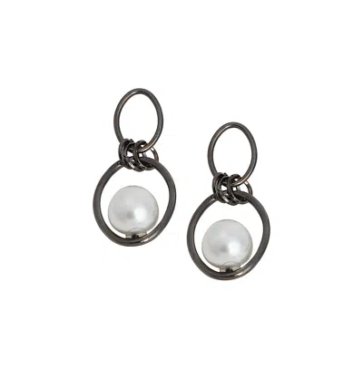 Sohi Women's The Hanging Drop Earrings In Grey