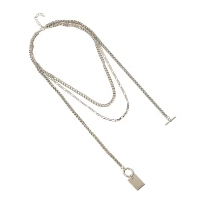 Sohi Women's The Interlock Charm Multi-layer Necklace In Metallic