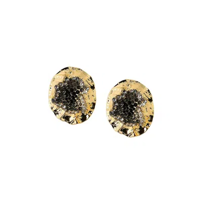 Sohi Women's The Lilypad Drop Earrings In Black