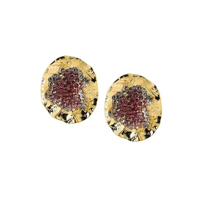 Sohi Women's The Lilypad Drop Earrings In Pink