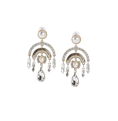 Sohi Women's The Lustre Drop Earrings In Silver