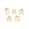 Sohi Women's The Malocchio Nail Rings - California Gold (set Of 5) In Gold