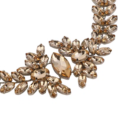 Sohi Women's The Marquise-bloom Collar Necklace - Citrine Brown In Gold