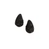 Sohi Women's The Medium Cristal Teardrop Stud Earrings In Black