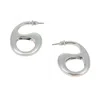Sohi Women's The Mid-gloss Bolt Hoop Earrings - Chrome Silver In Silver