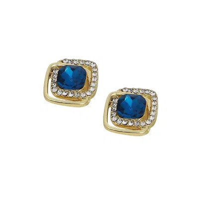 Sohi Women's The Midnight Loop Stud Earrings In Blue