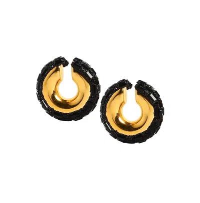 Sohi Women's The Mirror Cuff Earrings In Black