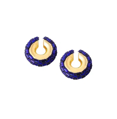 Sohi Women's The Mirror Cuff Earrings In Blue