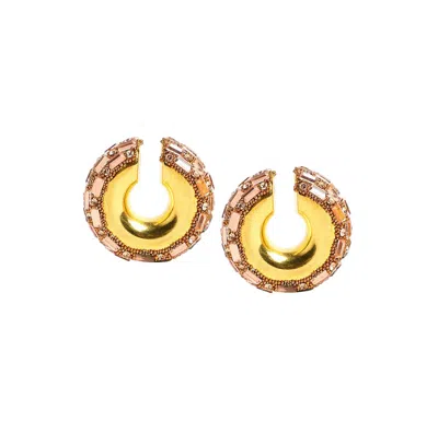 Sohi Women's The Mirror Cuff Earrings In Brown