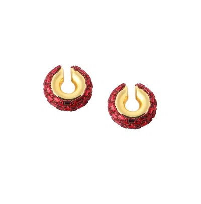 Sohi Women's The Mirror Cuff Earrings In Pink
