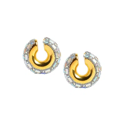 Sohi Women's The Mirror Cuff Earrings In Silver