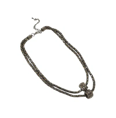 Sohi Women's The Mirror Multi-layer Necklace In Grey