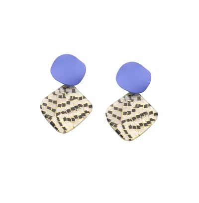 Sohi Women's The Mosiac Drop Earrings In Blue