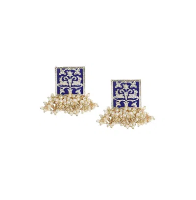 Sohi Women's The Niloufar Drop Earrings In Blue