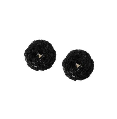 Sohi Women's The Nodum Stud Earrings In Black