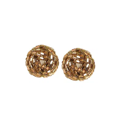 Sohi Women's The Nodum Stud Earrings In Gold