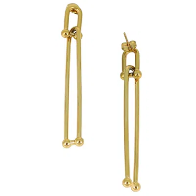 Sohi Women's The Paperclip Drop Earrings - California Gold