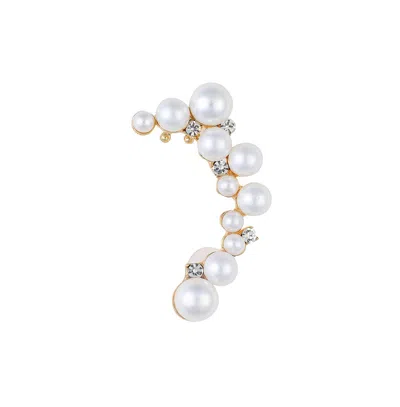 Sohi Women's The Pearl Cuff Earring Cuff Earrings In White