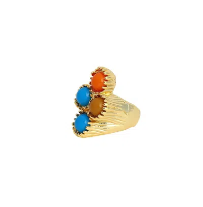Sohi Women's The Regalis Statement Ring In Gold