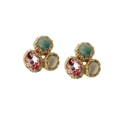 Sohi Women's The Regalis Stud Earrings In Gold