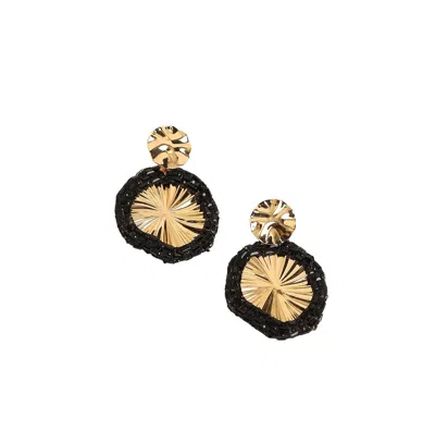 Sohi Women's The Revolving Mirror Drop Earrings In Black