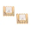Sohi Women's The Ribbed-diane Stud Earrings - California Gold In Gold